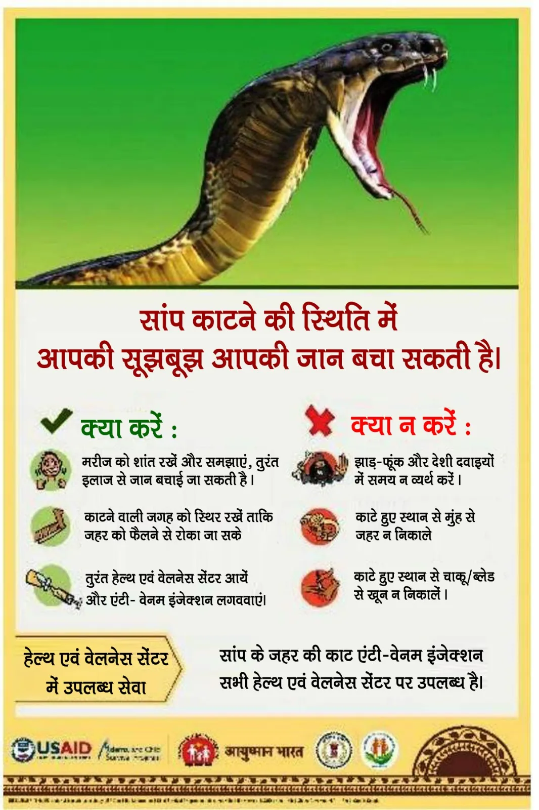 Saanp Katne ki Stithi me aapki soojh boojh jaan bacha sakti hai